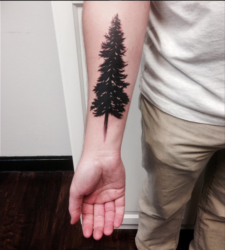 Tattoos - Pine Tree- Instagram @michaelbalesart - 121883